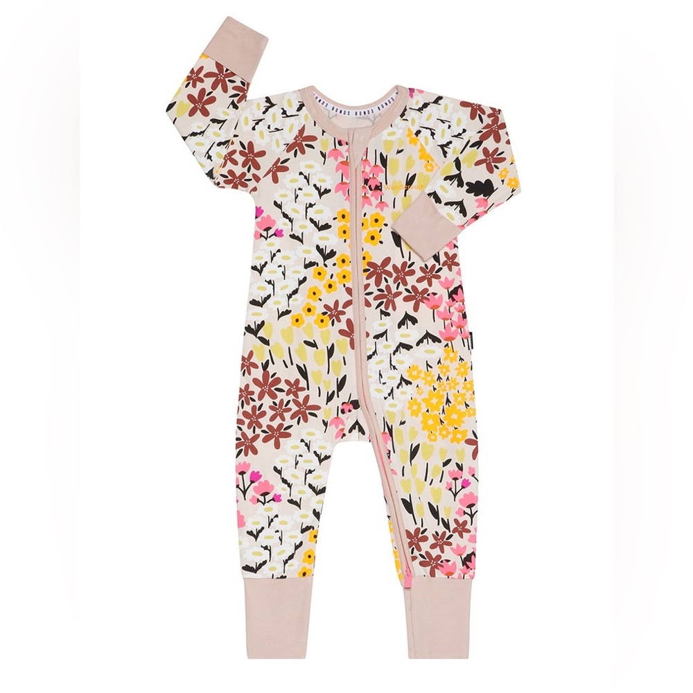 Bonds Cotton Baby Floral Zip Wondersuit 2 Way Zipper 0-3 Months